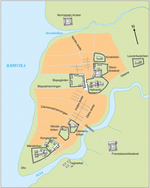Fil:Gamle Oslo omkring år 1300.jpg